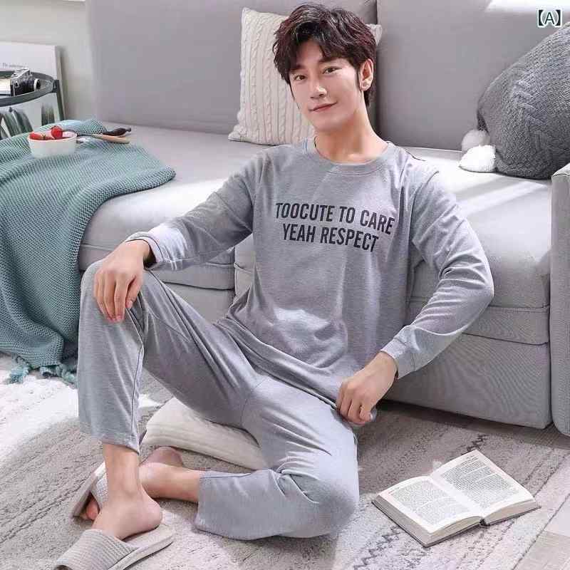・カテゴリ: ルームウェア・パジャマ・素材: ポリエステル ・スタイル: プルオーバー、シンプル・ナチュラル・生地の厚さ: 薄手（約181-200g/平方メートル）・ネックライン: クルーネック・袖丈: 長袖・パンツ丈: 長ズボン・機能: カジュアル、通気性、睡眠、ストレッチ、ルームウェア、快適・対象: メンズ・カラー展開: グレー（英字）、グレー（太ストライプ）、グレー（細ストライプ）、ディープグレー（太ストライプ）、トナカイ、96号グレー太ストライプ、トナカイストライプ、格子人形・サイズ展開: M、L、XL、XXL