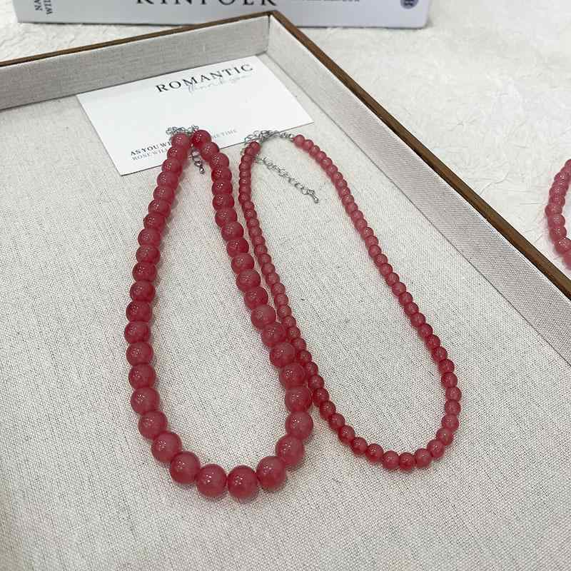 ・カテゴリ: ネックレス・ペンダント・素材: 人造水晶・加工技術: 電鍍・デザイン: 幾何学型・チェーンスタイル: デコルテネックレス・周囲長: 41cm～50cm・重量: 45g・スタイル: 中国風, 文芸レトロ・流行要素: 円形, 幾何学・対象: 女性・バリエーション: 6mmネックレス, 8mmネックレス, 10mmネックレス, 6mmブレスレット, 8mmブレスレット, 10mmブレスレット