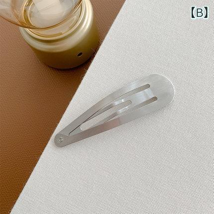 ヘアクリップ レディース 金属製 シンプル バレッタ 前髪 髪留め 髪飾り スタイリ...
