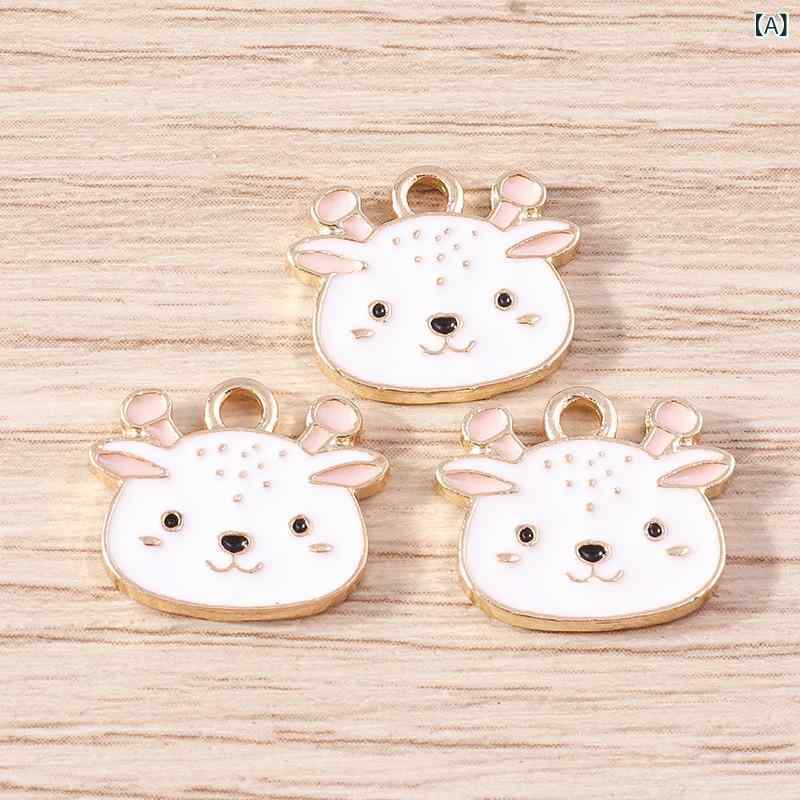 チャーム レディース ハンドメイド アクセサリーパーツ アニマル モチーフ シカ ペンダントヘッド 手芸 10個セットの商品画像 2