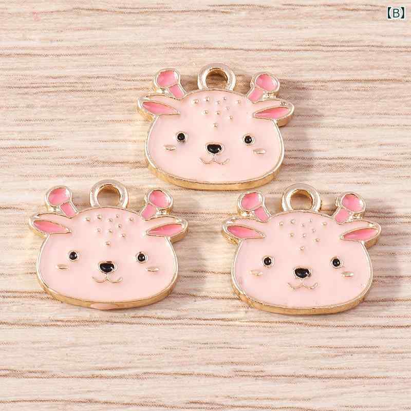 チャーム レディース ハンドメイド アクセサリーパーツ アニマル モチーフ シカ ペンダントヘッド 手芸 10個セットの商品画像 3