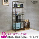 スチールラック ルミナスブラック 幅60 5段 19mm （幅59.5×奥29.5×高155cm）BN1560-5B