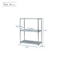 PROFACE プロフェイス ガルバリウム フリーラック 幅90 奥行46 高さ120 3段 (幅91.3×奥行46.3×高さ118cm) GGS3-469012 2
