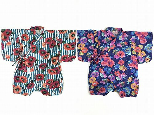 オーシャンアンドグラウンド ベビー服 Ocean＆Ground　オーシャンアンドグラウンド　甚平ロンパス　MODERN FLOWER　モダンフラワー　甚平ロンパース　赤ちゃんの甚平　女の子用甚平　メール便無料