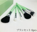 【月間優良ショップ受賞】 名入・ラッピング不可 中国製 メイクブラシセット 6本セット(緑軸)/chu-g6