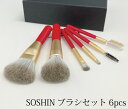【月間優良ショップ受賞】 名入・ラッピング不可 中国製 メイクブラシセット 6本セット(赤軸)/chu-r6