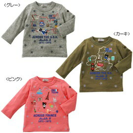 （定価8500円+税をSALE）ダブルB（おススメ）mikihouse DOUBLE.BUSA ＆ FRANCE ＆ UKツアー☆長袖Tシャツ日本製(80cm、90cm)
