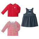 ミキハウス(ギフト)mikihouseボーダー長袖Tシャツ・ジャンパースカート・カーディガンセット(BOX付)(フリーサイズ70cm~80cm)(送料込)【楽ギフ_包装】【楽ギフ_のし宛書】