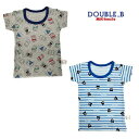 (お得なセール定価3200円+税をSALE)ダブルB(DOUBLE.B)mikihouse缶&ボーダー柄Tシャツセット(80cm、90cm、100cm、110c...
