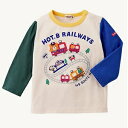 オフ限定セール)(定価5200円+税をSALE)ミキハウスホットビスケッツ(HOTBISCUITS)mikihouse電車プリント♪長袖Tシャツ(80cm、90...