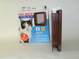 キャットフラップR234猫引戸用茶(トンネル付)