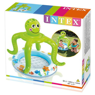 【INTEX】スマイルオクトパスシェードベビープール 102×104cm 57115 子供用ビニールプール/ウキワ/水遊び/インテックス