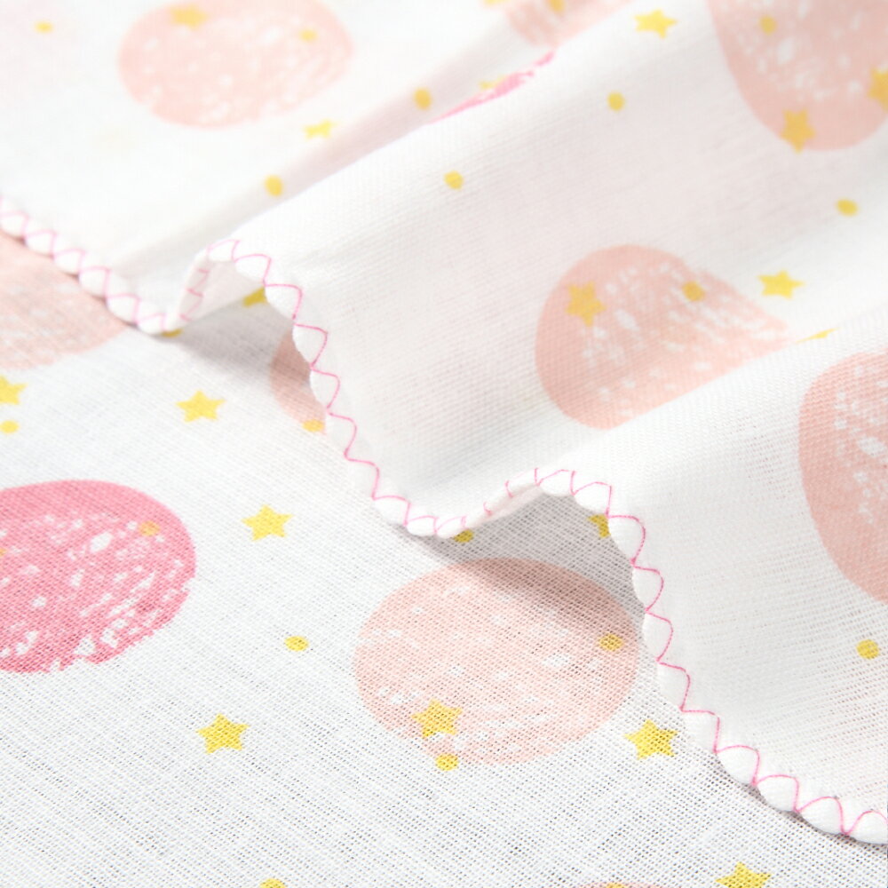 綿100% 日本製 ダブルガーゼハンカチ　水玉柄 ピンク 5枚入り　32x32cm GW-8　2重織ガーゼ　ベビー　赤ちゃん　新生児 出産準備品　マタニティ 3