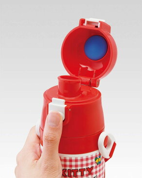 【スケーター】SDC4 超軽量ダイレクトボトル470ml ハローキティ ギンガムチェック/水筒/保冷ボトル/入園入学/遠足/レジャー