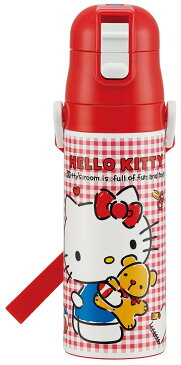 【スケーター】SDC4 超軽量ダイレクトボトル470ml ハローキティ ギンガムチェック/水筒/保冷ボトル/入園入学/遠足/レジャー