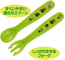 メール便OK【LEC】アンパンマン　ANベビースプーン＆フォーク（グリーン）（KK-234）レック/キッズ食器シリーズ/ランチ用品　 02P03Dec16