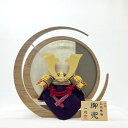 五月人形 8号兜 一徳作 丸型 ナチュラル 白 たも 三日月 銀 グレー 丸台 間口39cm コンパクト 円形飾台 円型 節句飾り 端午の節句 五月人形 こども...