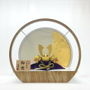 五月人形 8号兜 一徳作 緑 丸台 丸型 たもナチュラル 白 間口49cm つや消し 白地/洋金桜花 平飾り コンパクト 円形飾台 円型 節句飾り 端午の節句 五月人形 こどもの日 おしゃれ モダン