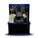 【収納台】五月人形 前田慶次 ブロンズ 25号着用兜 収納飾り 青暈し 双龍 五月人形 端午の節句 兜飾り コンパクト飾り 着用兜