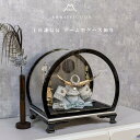 五月人形 コンパクト アクリルケース 上杉謙信 武将 8号兜 ケース飾り 黒塗 シルバー ドーム型 丸型 アクリルケース ウッドレリーフ 兜飾り 端午の節句 初...