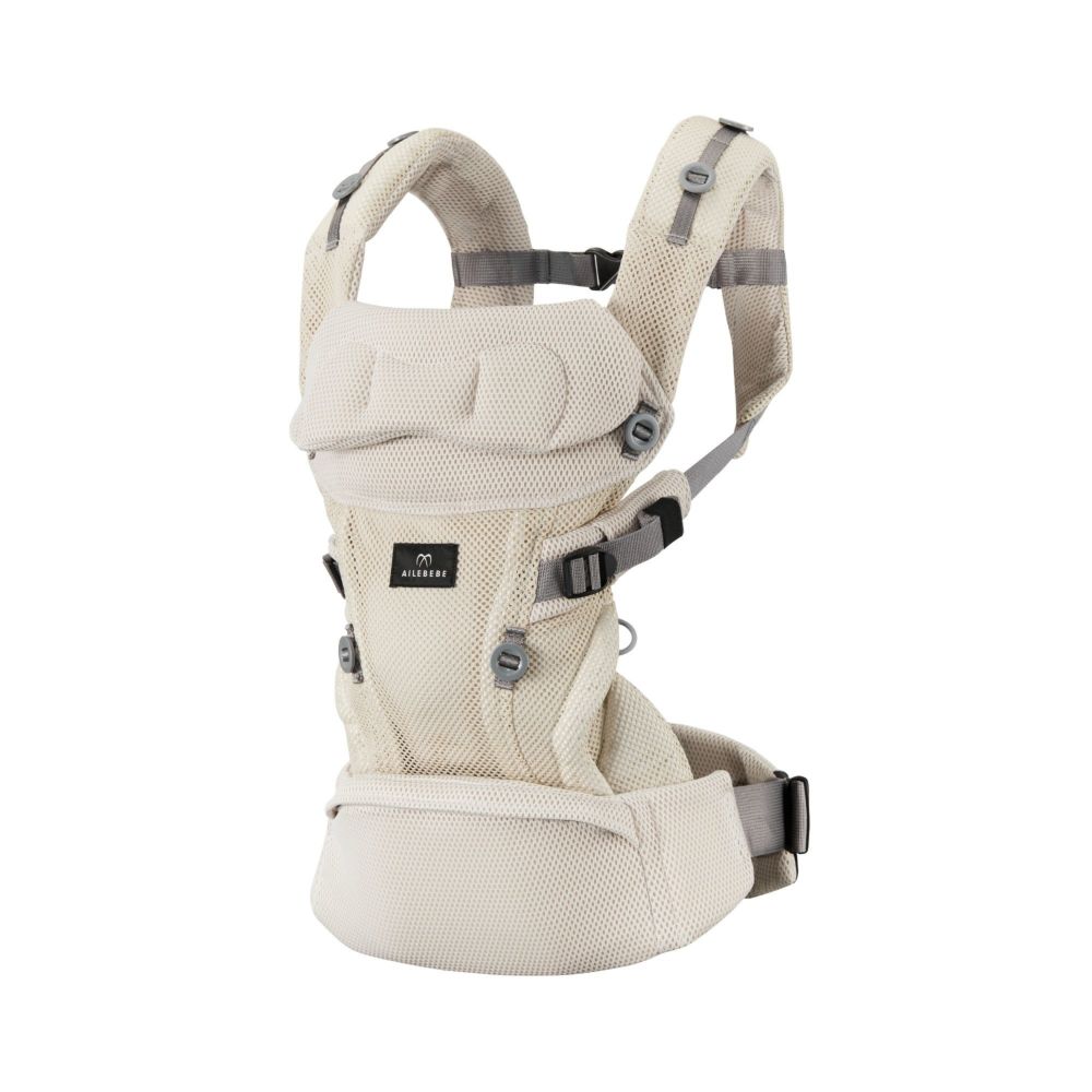新生児対応 エールベベ・ベビーキャリア スリー ライトベージュ BB902 メッシュ 対面抱っこ 前向き抱っこ おんぶ 新生児から使える腰ベルトタイプ 抱っこひ...