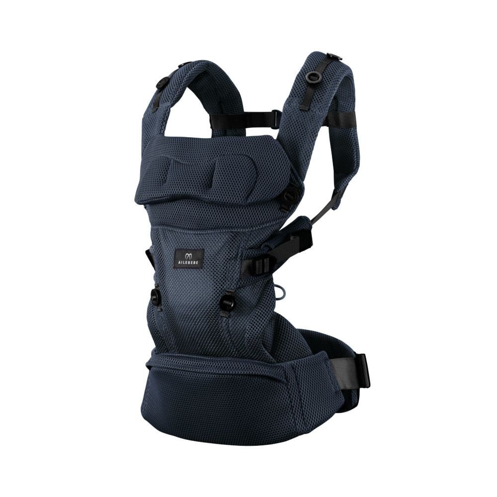 新生児対応 エールベベ・ベビーキャリア スリー ネイビー BB901 メッシュ 対面抱っこ 前向き抱っこ おんぶ 新生児から使える腰ベルトタイプ 抱っこひも 3...