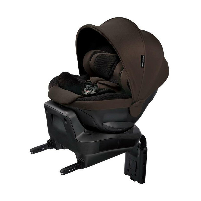 限定1 エールベベ クルットR ST ブラウン BF171 ISOFIX取付 新生児からの回転式チャイルドシート 洗濯可 カーシート ベビー 赤ちゃん KURUTTO 【日本製】AILEBEBE CARMATE カーメイト トリプル特典