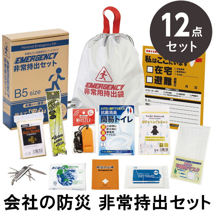 防災セット 避難用持ち出し袋 エピオス 非常持出12点セット FX-25【防災グッズ/オフィス/会社/防災用品..