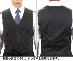 防風防寒ウインドストッパーインナーベスト黒メンズ日本製