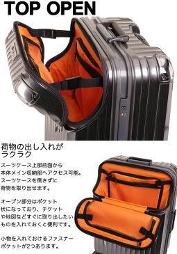トップオープン スーツケース フレームタイプ Mサイズ 約75L 5泊-7泊向き トラベリスト モーメント フロントオープン 4輪 ハード キャリーケース 大型キャスター(送料無料/沖縄除く)