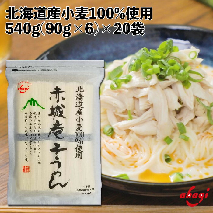 赤城食品 赤城庵そうめん 540g 乾麺 そうめん 北海道産小麦使用 保存食 にゅうめん 北海道 国産 大容量 お徳用