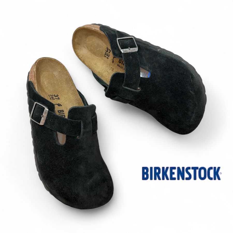 BIRKENSTOCK[ビルケンシュトック]/BOSTON[ボストン]/BLACK[ブラック]/1027067 ナロー幅 幅狭 クロッグ カジュアル 靴 レザー 本革 スエード レディース