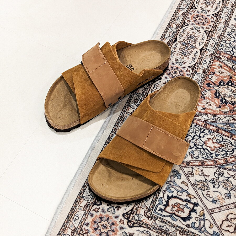 BIRKENSTOCK/KYOTO/MINK/1022355 レギュラー幅 幅広 カジュアル ブラウン キャメル サンダル ベルクロ 本革 レザー メンズ 靴