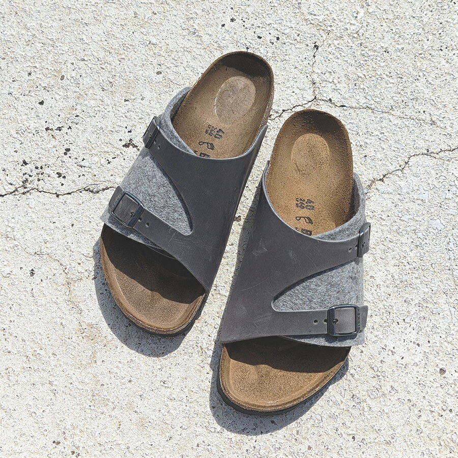 BIRKENSTOCK/ZURICH/LIGHT GRAY/1025734 レギュラー幅 幅広 カジュアル サンダル レザー 本革 メンズ 靴