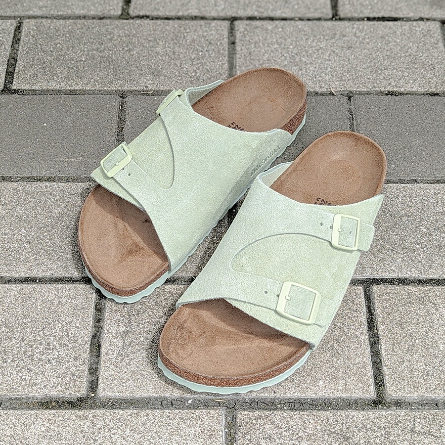 BIRKENSTOCK[ビルケンシュトック]/ZURICH[チューリッヒ] /FADED LIME[フェイディッドライム]/1026826 ナロー幅 幅狭 サンダル カジュアル 黄緑 ライムグリーン 靴 レザー 本革 スエード レディースのサムネイル