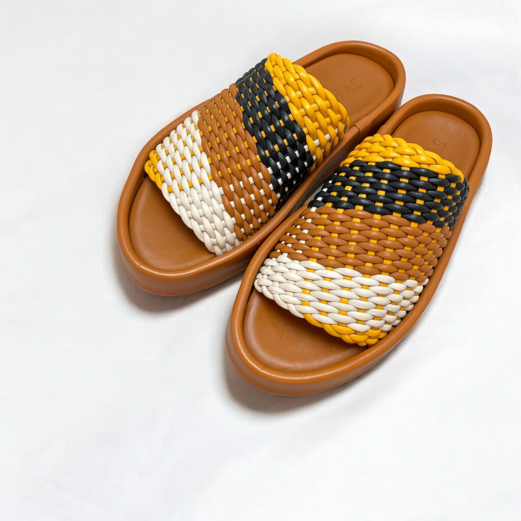 JVAM[ジェーヴィエーエム]/e52126 ミュール サンダル フットベット 厚底 ウーブンレザー 本革 靴 レディース