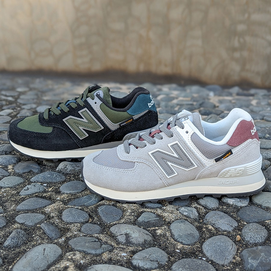 ヒモ通しお届け New Balance ニューバランス /574シリーズ/ GRAY U574KBR / BLACK U574KBG /D幅(やや細い) スニーカー グレー 黒 ブラック カジュアル レザー 本革 靴 メンズ レディース