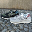 ニューバランス レザースニーカー メンズ ヒモ通しお届け New Balance[ニューバランス]/574シリーズ/ GRAY[U574KBR] / BLACK[U574KBG] /D幅(やや細い) スニーカー グレー 黒 ブラック カジュアル レザー 本革 靴 メンズ レディース