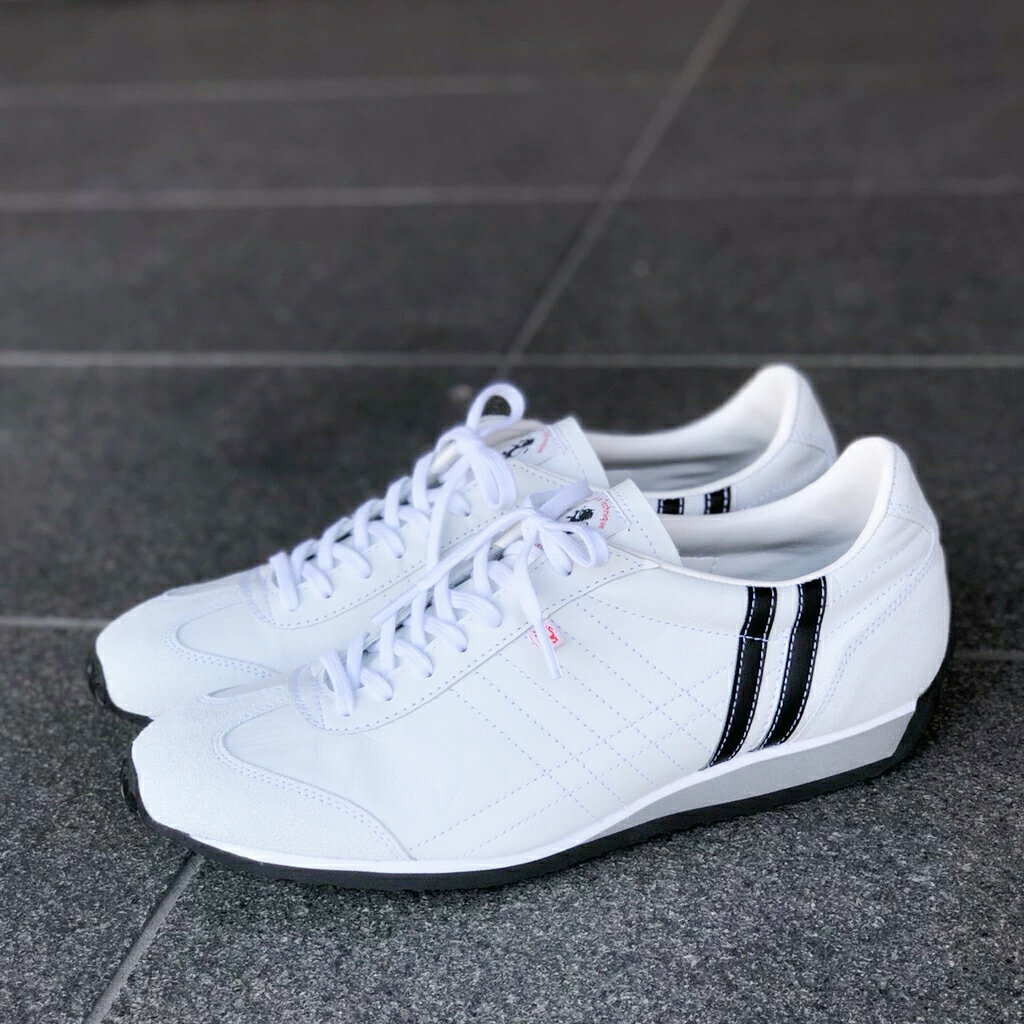 ヒモ通しお届け PATRICK[パトリック] IRIS[アイリス]/WH/BK/23501 スニーカー レザースニーカー シンプル 白 ホワイト モノトーン レディース メンズ 本革