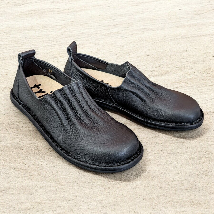 trippen[トリッペン]/ROUSE-ALB[ラウズ]/BLK-BK スリッポン シューズ Closedコレクション シンプル ギャザー シック カジュアル ブラック 黒 鹿革 レザー 本革 靴 レディースのサムネイル