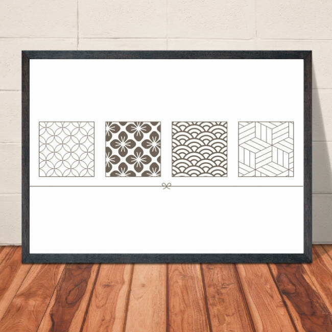 【送料無料】A4・A3ポスター お正月・新年 【和柄モチーフのお正月】インテリア フォト インテリア小物 写真 A4・A3サイズ インスタ映え 壁飾り アート イラスト 和風 和モダン　m1