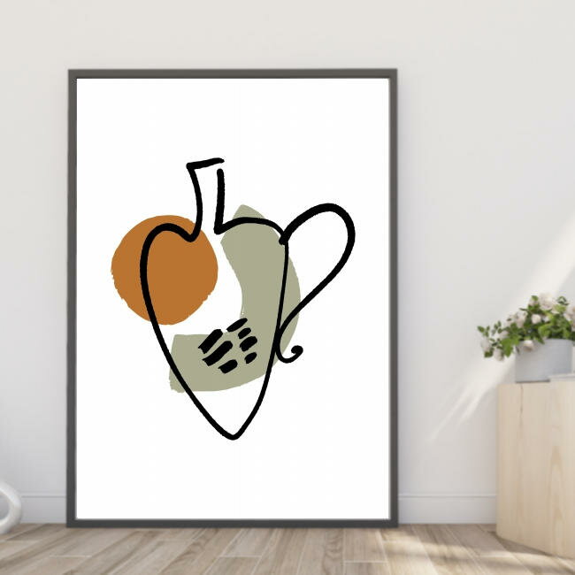 【送料無料】A4・A3ポスター【おしゃれな花瓶】ニュアンスカラー 抽象画 北欧アート くすみカラー アースカラー キュビズム インテリア フォト A4・A3サイズ インスタ映え インテリア小物 飾り アート 壁飾り おうち時間 部屋 模様替え m1