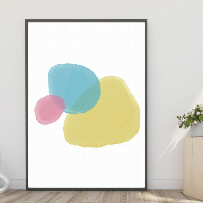 【送料無料】A4・A3ポスター【水彩で透明な三角】抽象画 アート キュビズム インテリア 北欧風 クリスマス スカンジナビア ヨーロッパ フォト A4・A3サイズ 飾り付け イラスト チルアウト カフェ 喫茶店 コーヒーショップ レストラン 飲食店 m1