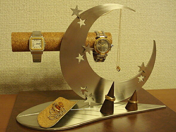 時計スタンド　時計 収納　時計 ディスプレイスタンド　腕時計スタンド　腕時計ケース　ウオッチスタンド　ラッピング　名入れ　刻印　リーフムーンアクセサリースタンドトレイ付