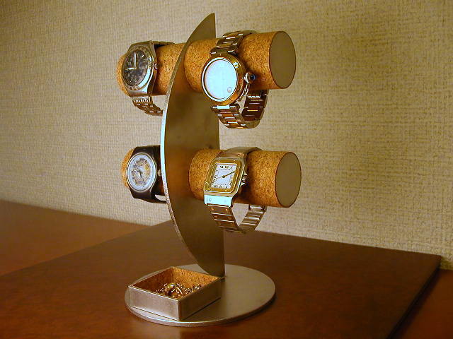 プレゼントに　アクセサリースタンド　三日月ムーン腕時計ディスプレイスタンド　角トレイバージョン
