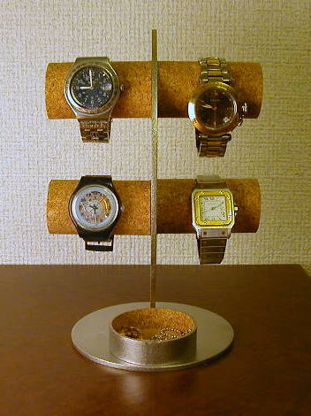 誕生日プレゼントに アクセサリースタンド 三日月ムーン腕時計ディスプレイスタンド 丸トレイバージョン [3]