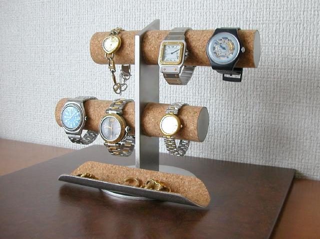 プレゼントに　時計スタンド　6本掛け腕時計スタンド ロングトレイタイプ
