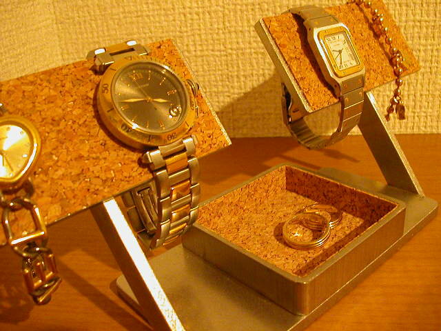 ウオッチスタンド　腕時計スタンド　ウオッチスタンド おしゃれ　ウオッチスタンド 高級　ウオッチスタンド 4本用　腕時計スタンド　腕時計スタンド 自作　腕時計展示台　腕時計　腕時計収納　4本掛け真ん中デカイトレイ