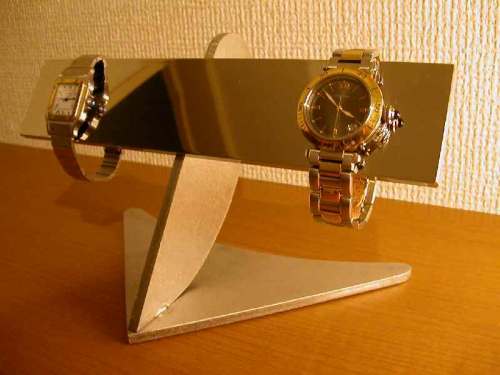 プレゼントに　腕時計スタンド　クールでどっしりステンレス腕時計収納ディスプレイスタンド　AK8612