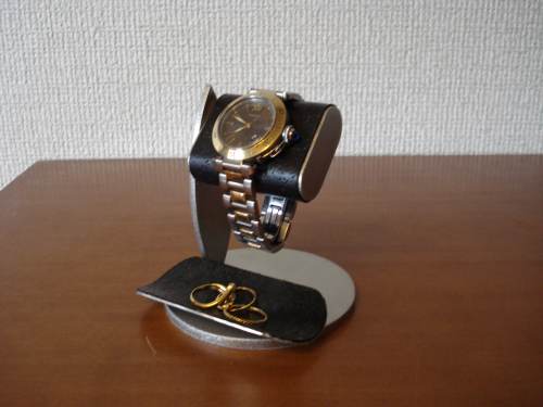 プレゼントに　腕時計スタンド　シングルブラックコルク腕時計スタンド　ブラックトレイバージョン　WS231